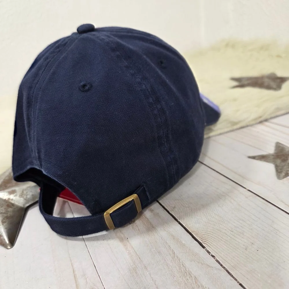 Free People Apres Ski Baseball Cap navy blue mountains embroidered hat new NWT